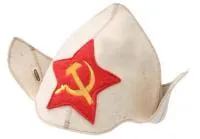 шляпа буденовка "серп и молот" (белый)