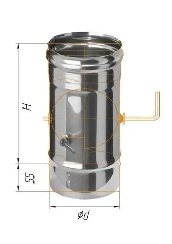 заслонка феррум (шибер поворотный) нержавеющая (430/0,5мм) ф115