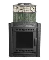 печь для бани прометалл атмосфера l в ламелях змеевик + сетка new