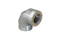 колено феррум утепленное угол 90° нержавеющее (430/0,5мм)/оцинкованное, ф135/200, по воде