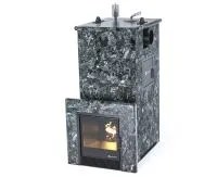 печь для бани изистим геленджик м2 premium в четыр.стор.кожухе из пироксенета. вх.с тыла дым.справа 