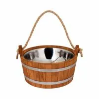 шайка 7,5л с нержавеющей вставкой woodson дуб 