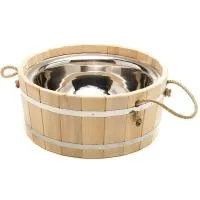 шайка 10л с нерж.вставкой ручки-веревки банный эксперт