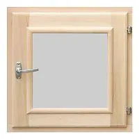 форточка для бани деревянная со стеклопакетом 0,3х0,3 м с фурнитурой лиственная банный эксперт