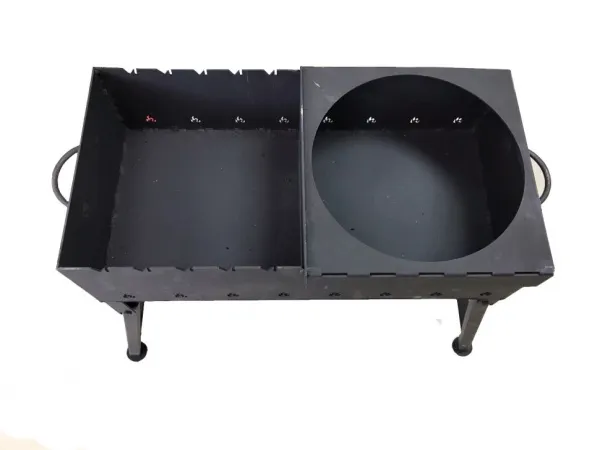 мангал комбинированный 60*30*70см под казан с кольцом и заслонкой